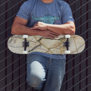 Skateboard Pierre de marbre texturée marron et noire