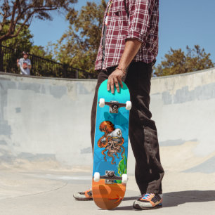 Skateboard Pieuvre Malchanceuse Capitaines Crâne Océan Nautic