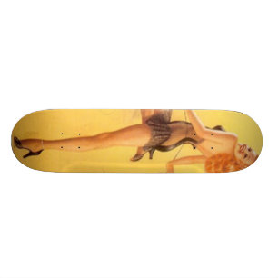 Skateboard pin-up vintage