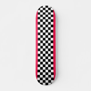 Skateboard Pink et damier vif