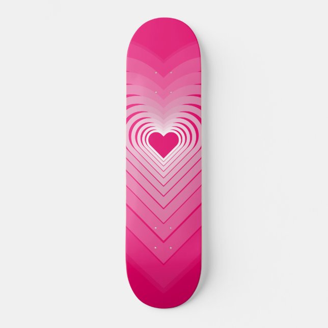 Skateboard Pink Love - Coeurs (Recto)