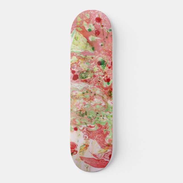 Skateboard Pink Red Purple Yellow Green Modern Abstract (Recto)