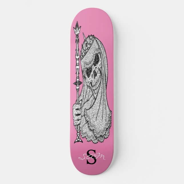 skateboard Pink SMILING GIRLY Skull (Recto)