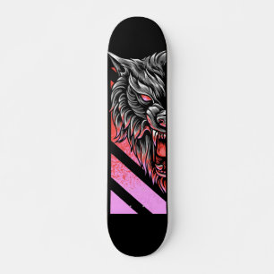 Skateboard Pink Wolf Head