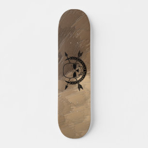 Skateboard Pirate crâne et arêtes croisées