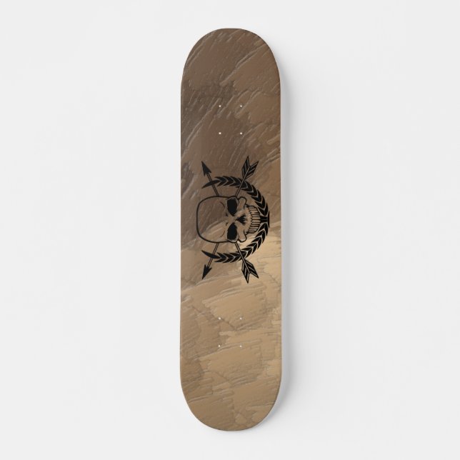Skateboard Pirate crâne et arêtes croisées (Devant)