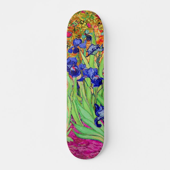 Skateboard PixDezines van gogh irises violettes (Devant)