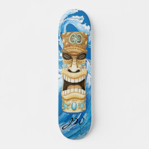 Skateboard Plage Tiki Wave Blue Monogram