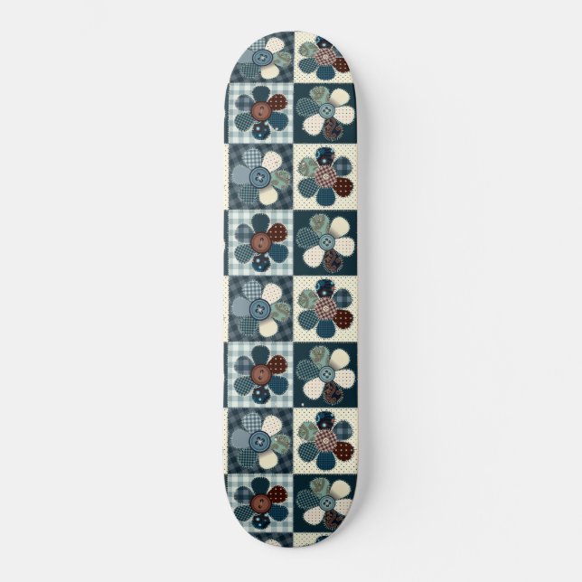 Skateboard Plaid Floral Gingham Patch Style (Recto)