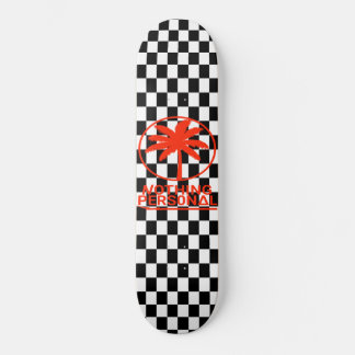 Skateboard Planche à roulettes à damier noir et blanc