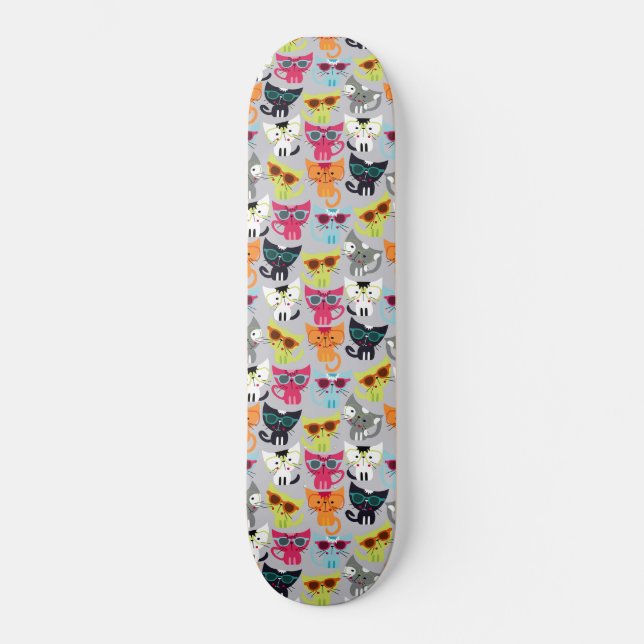 Skateboard Planche à roulettes avec des chats dessus (Recto)