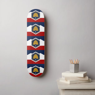 Skateboard Planche à roulettes avec le drapeau de l'Utah, Éta