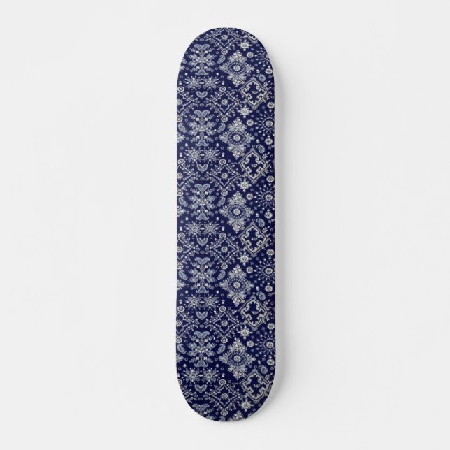 Skateboard Planche à roulettes bleue de Bandana (Devant)