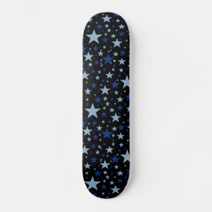Skateboard Planche à roulettes Blue Stars, arrière - plan noi