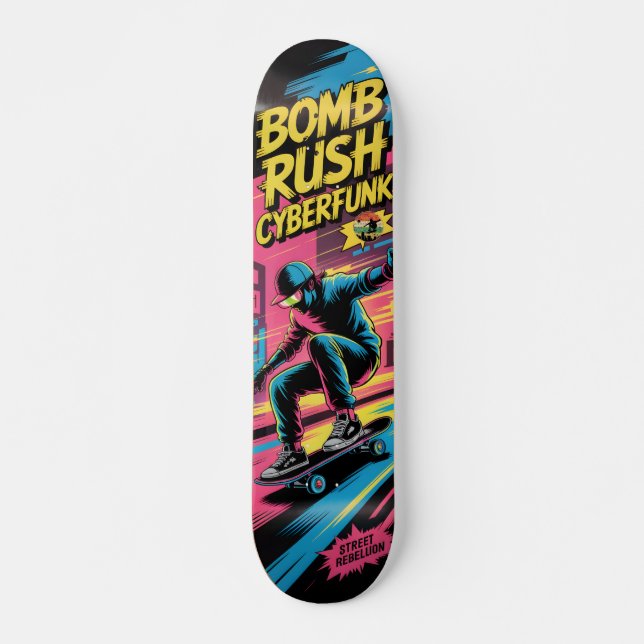 Skateboard Planche à roulettes Bomb Rush Cyberfunk (Devant)