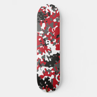 Skateboard Planche à roulettes Camouflage Rouge Noir Gris Bla