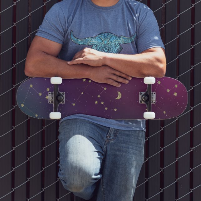 Skateboard Planche à roulettes Constellation Étoiles Galaxie (Extérieur 3)