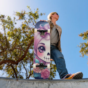Skateboard Planche à roulettes crâne mignon