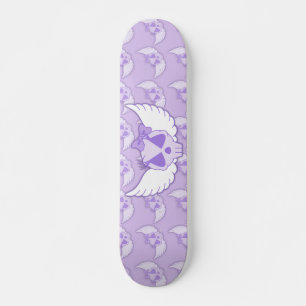 Skateboard Planche à roulettes crâne violet avec ailes