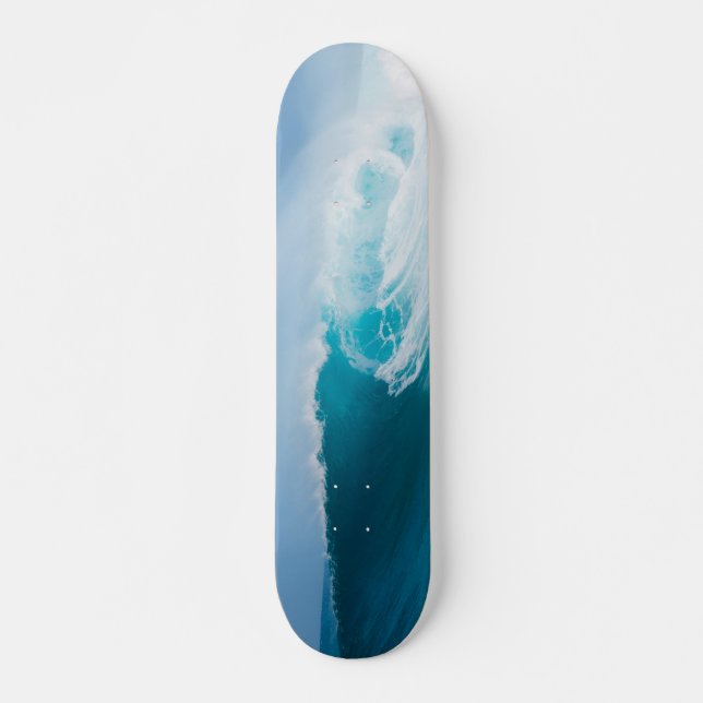 Skateboard Planche à roulettes customisée "surfant vague" (Devant)