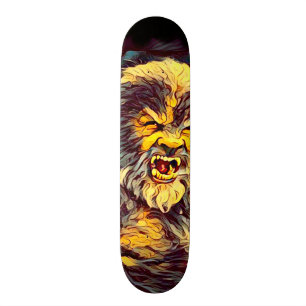 Skateboard Planche à roulettes d'aerographe d'homme de loup