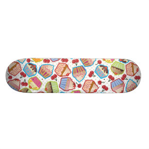 Skateboard Planche à roulettes de cerises des petits gâteau