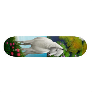 Skateboard Planche à roulettes de cheval blanc