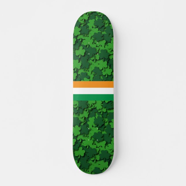 Skateboard Planche à roulettes de confettis de shamrock (Devant)