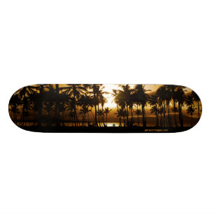 Skateboard Planche à roulettes de coucher du soleil de paume