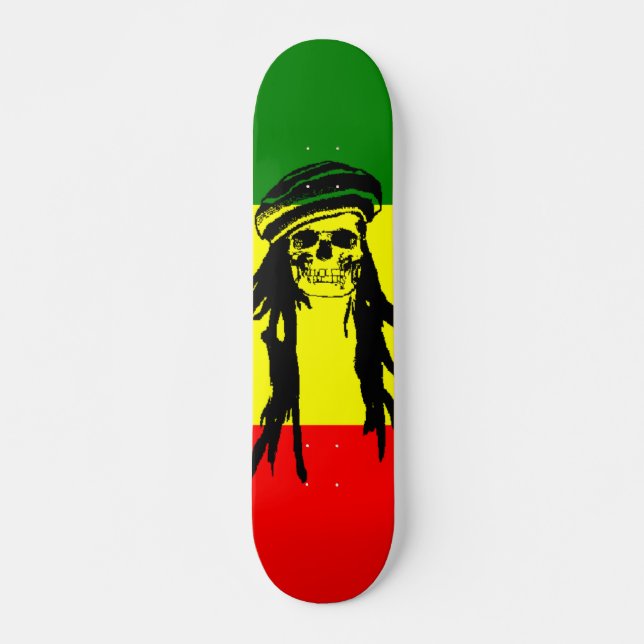 Skateboard Planche à roulettes de crâne de Rasta (Devant)