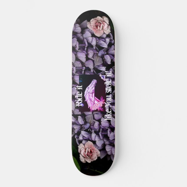 Skateboard Planche à roulettes de filles avec le cheval, (Recto)