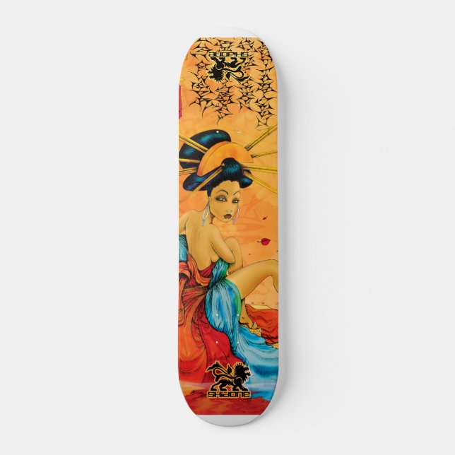 Skateboard Planche à roulettes de geisha de réflexion (Devant)