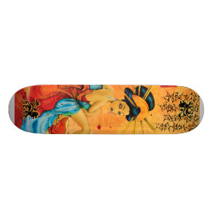 Skateboard Planche à roulettes de geisha de réflexion