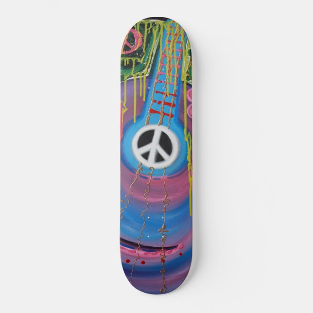 Skateboard Planche à roulettes de guitare de paix (Recto)