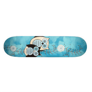 Skateboard Planche à roulettes de hiboux d'hiver