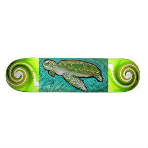 Skateboard Planche à roulettes de tortue de mer verte