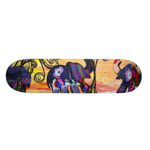 Skateboard Planche à roulettes d'éléphants d'Asie