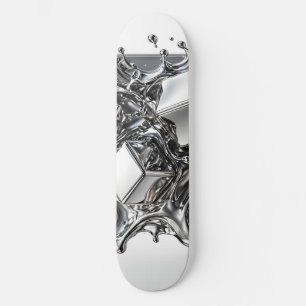 Skateboard Planche à roulettes en chrome liquide - Métal arge