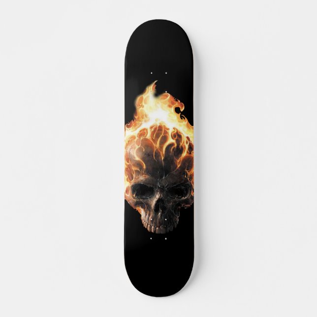 Skateboard Planche à roulettes flamboyante de crâne (Devant)