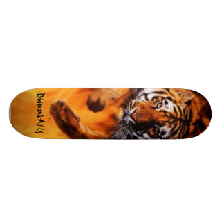 Skateboard Planche à roulettes flamboyante de tigre de
