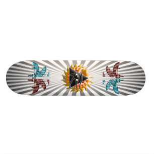 Skateboard Planche à roulettes flamboyante d'oeil de pyramid