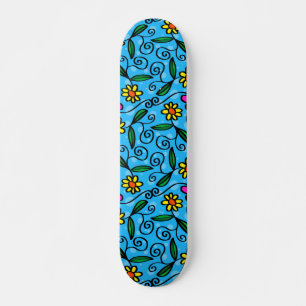 Skateboard Planche à roulettes florale abstraite