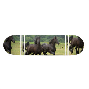 Skateboard Planche à roulettes frisonne galopante de chevaux