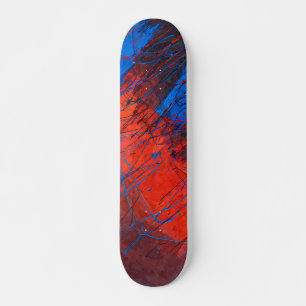Skateboard Planche à roulettes grunge statique rouge bleu