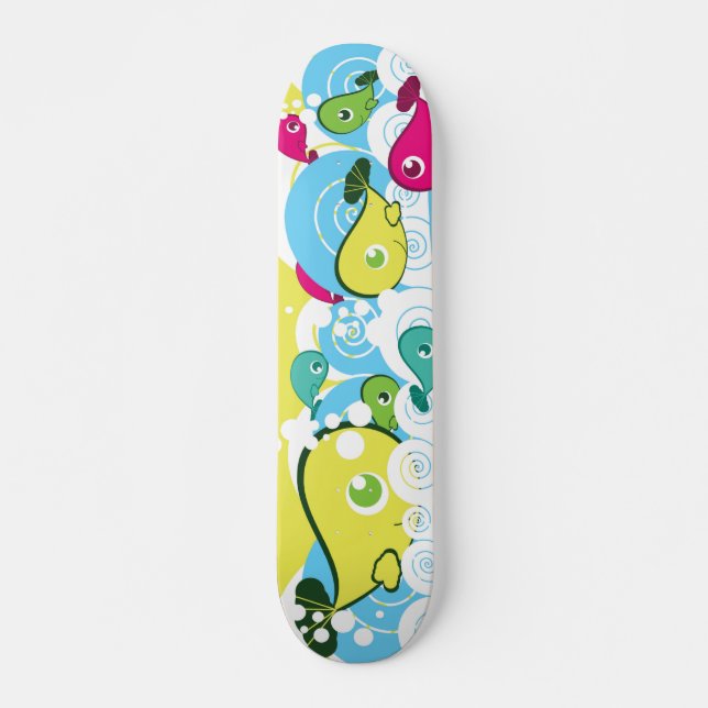 Skateboard Planche à roulettes heureuse de poissons (Devant)