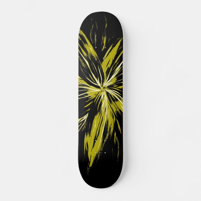 Skateboard Planche à roulettes jaune de boulon de foudre (Recto)