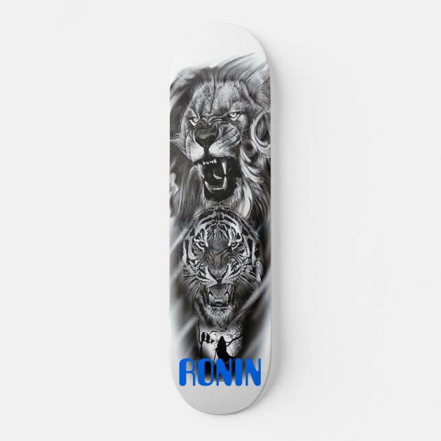 Skateboard Planche à roulettes Lion Tiger Crow Girl Silhouett (Recto)