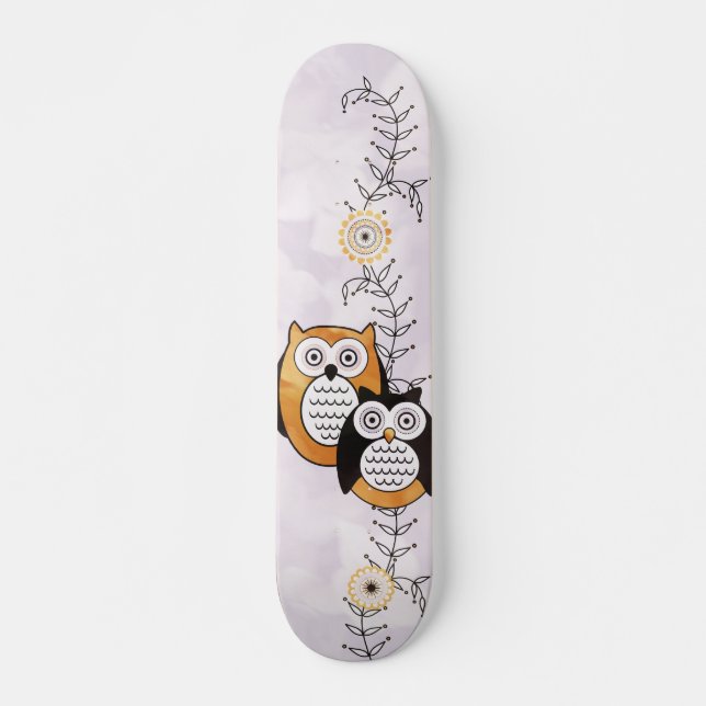 Skateboard Planche à roulettes moderne de hiboux (Devant)