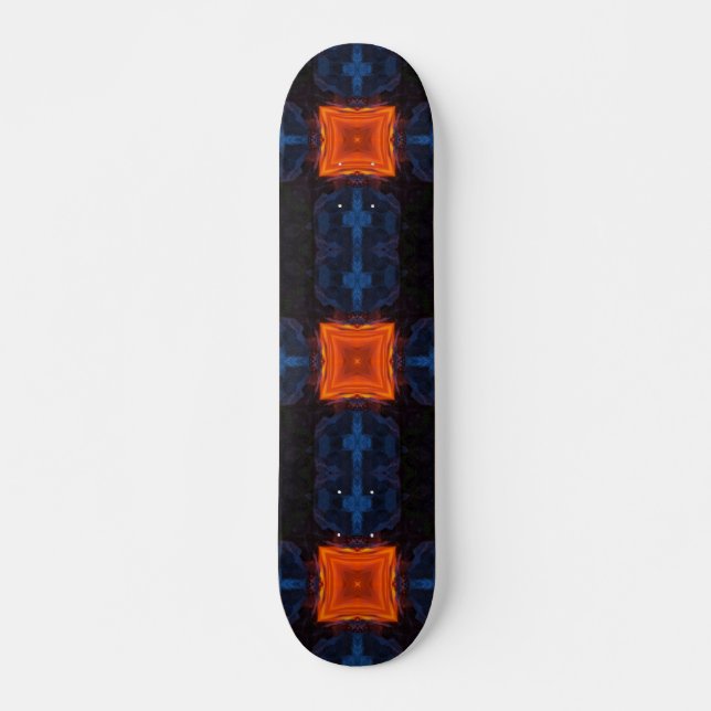 Skateboard Planche à roulettes noir de lave art abstrait (Devant)