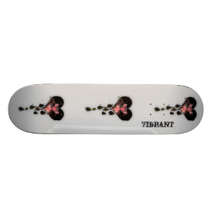 Skateboard Planche à roulettes noire et rose VIBRANTE de